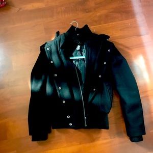 Ladies Black Bomber Pea-Coat